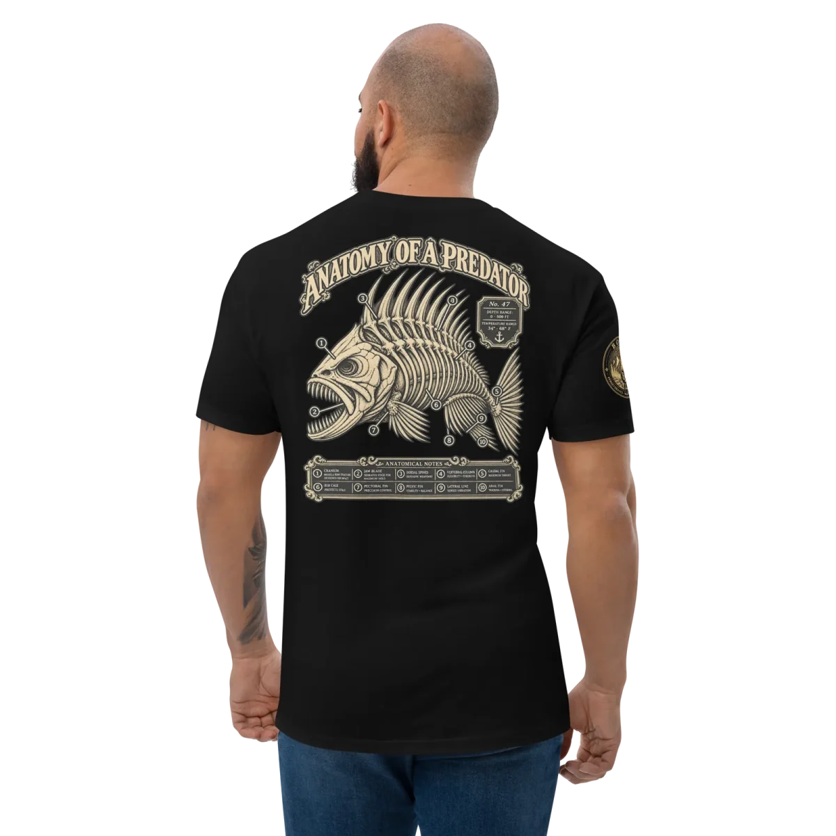 Anatomy of a Predator, Black, back, worn