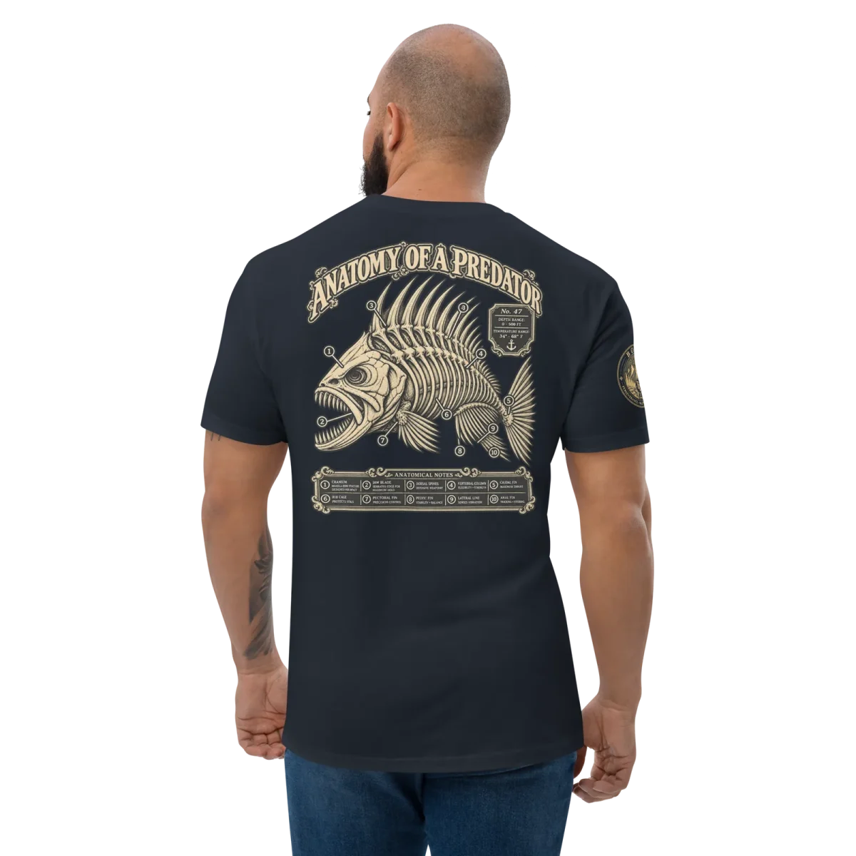 Anatomy of a Predator, Midnight Navy, back, worn