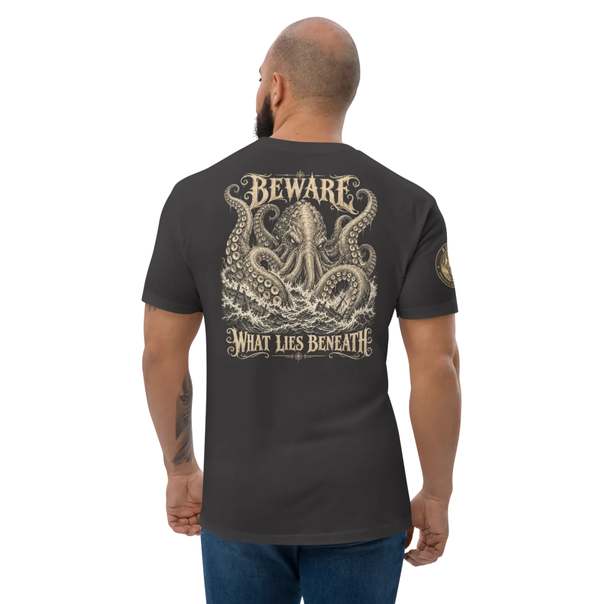 Beware What Lies Beneath, Graphite Black, back, worn