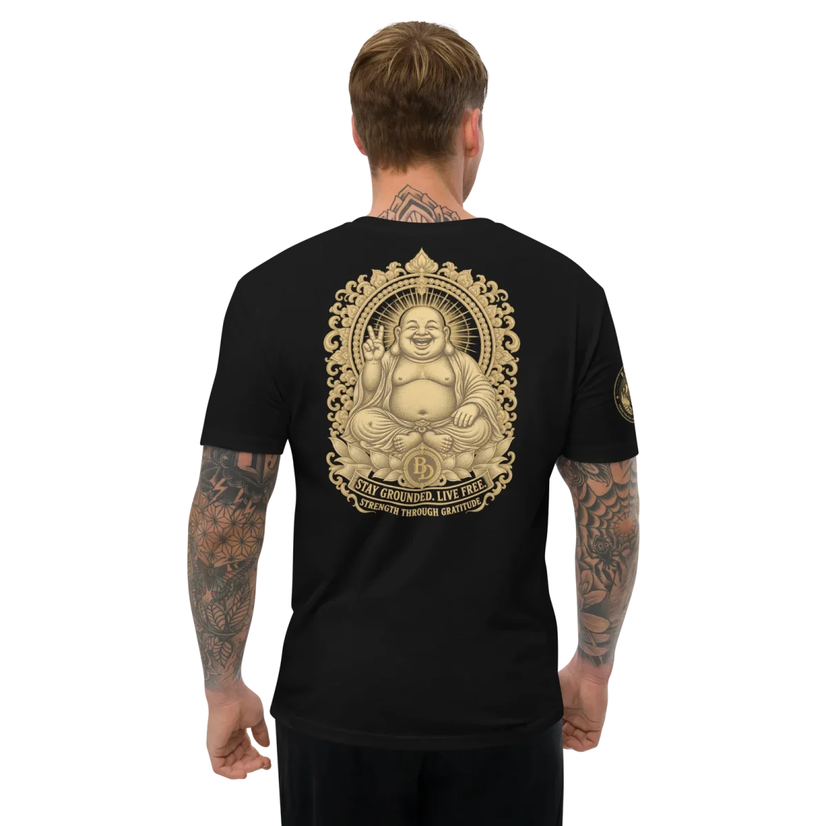 Buddha 1, Black, back, worn