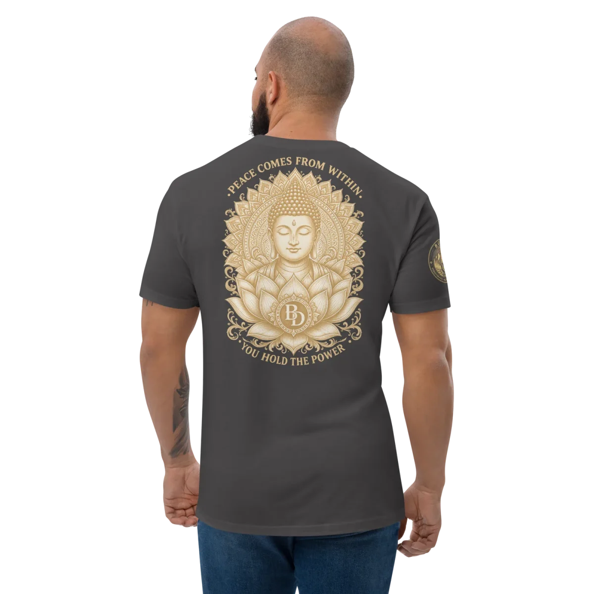 Buddha 2, Heavy Metal, back, worn