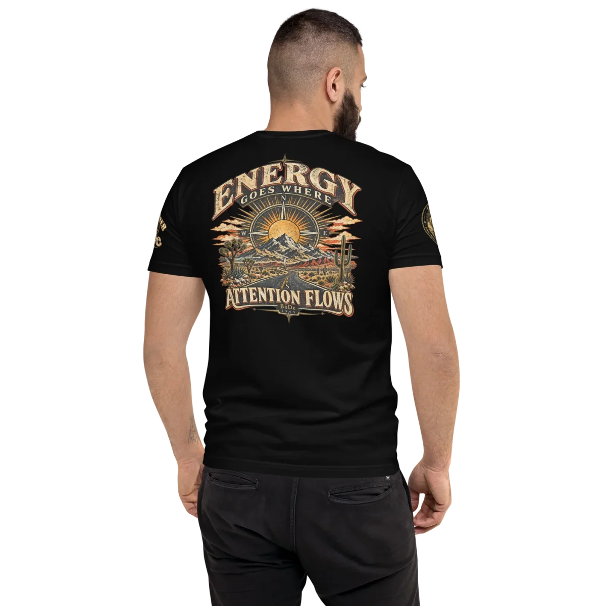 Energy, Black, back, worn