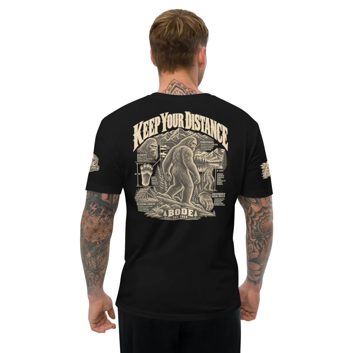 Keep Your Distance 1, Black, back, worn