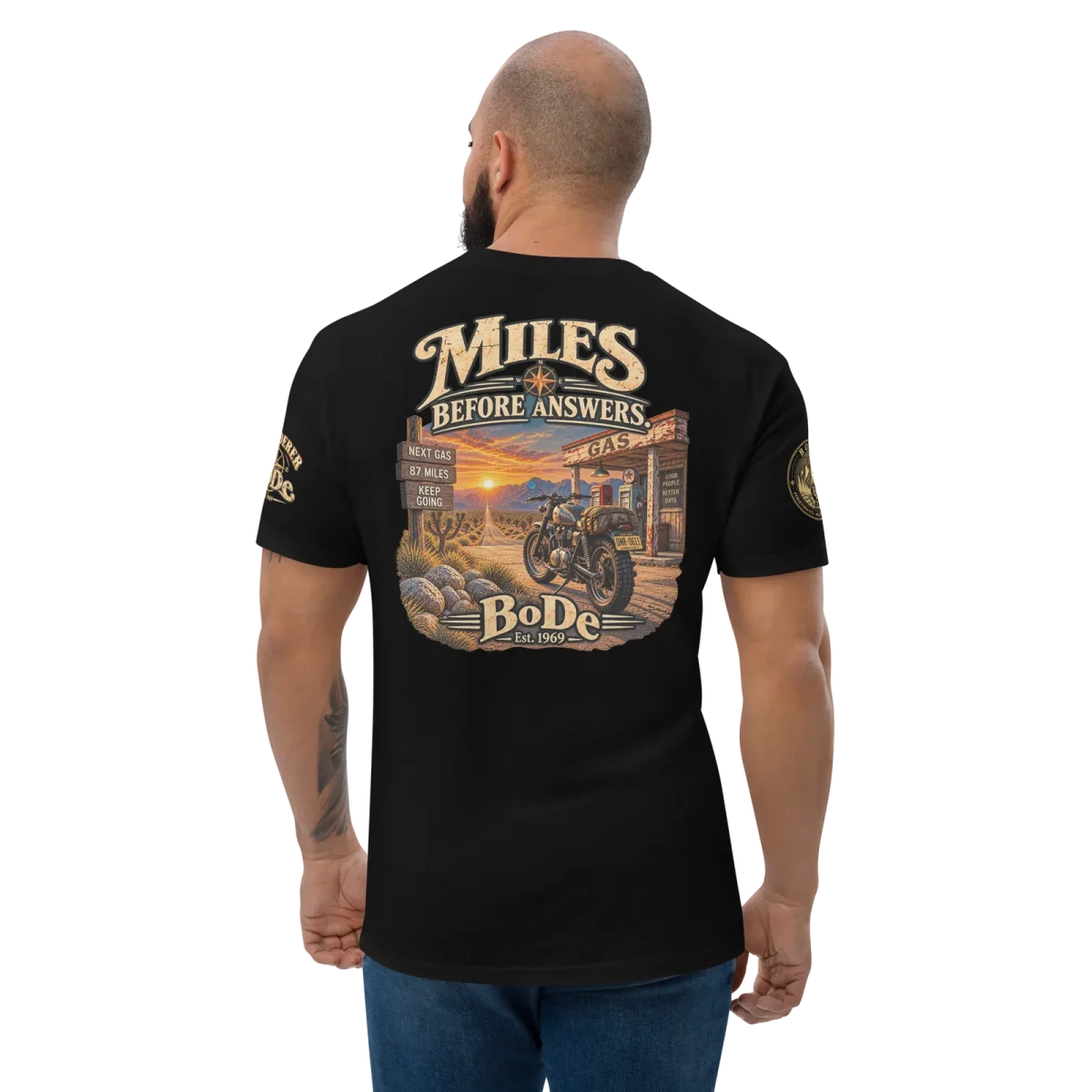 Miles, Black, back, worn