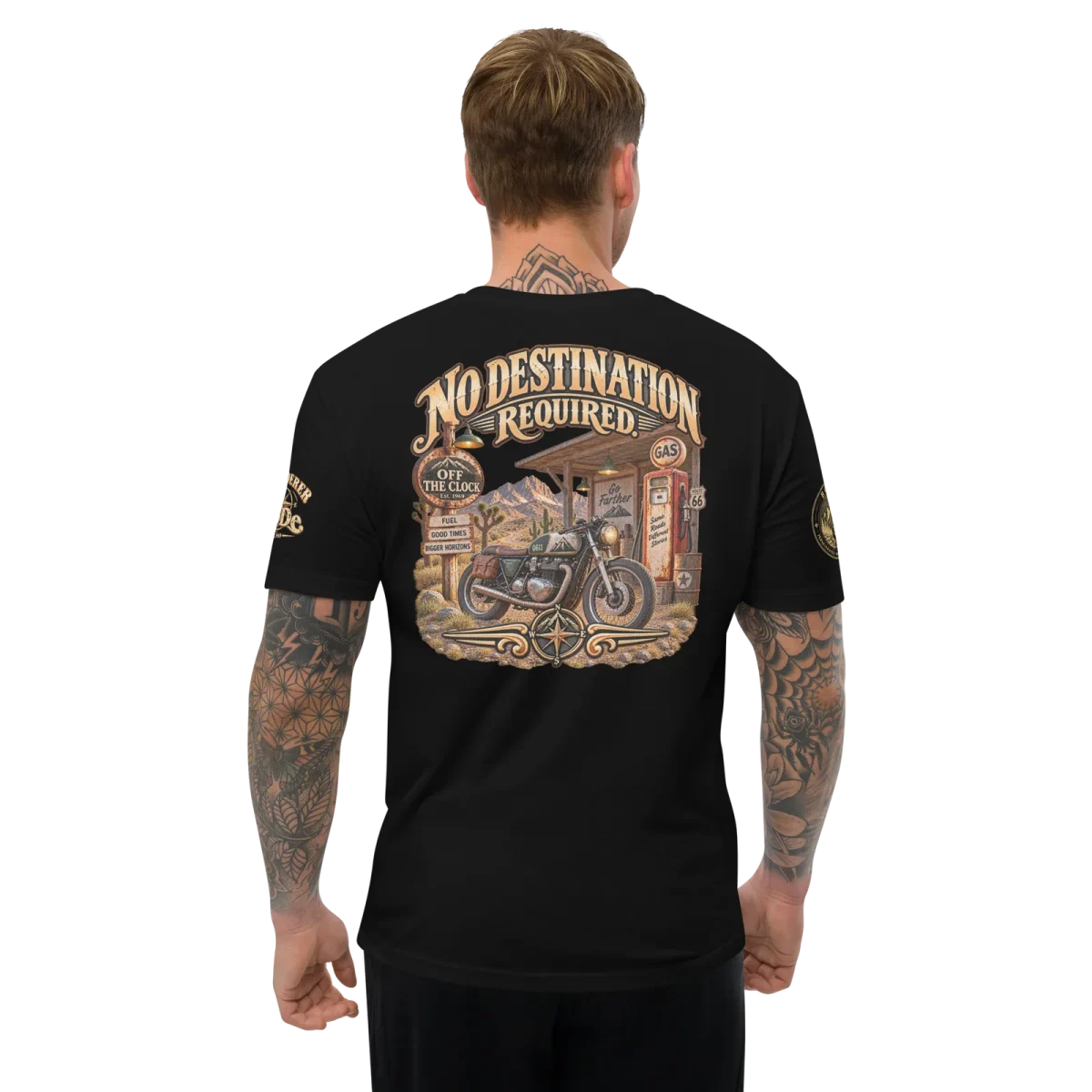 No Destination, Black, back, worn