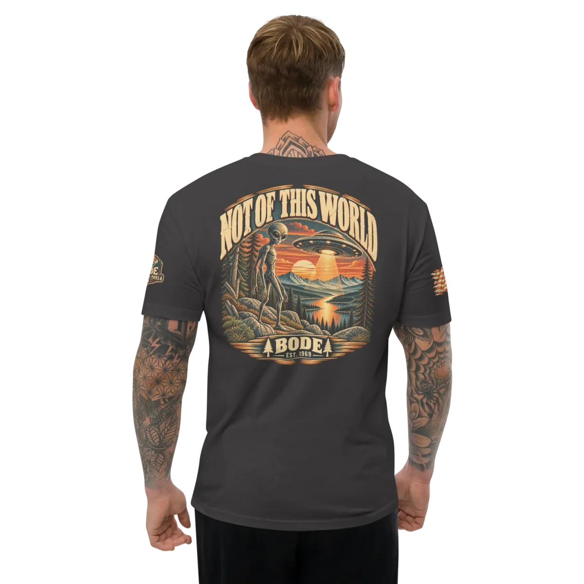 Not of This World - Alien, Graphite Black, back, worn