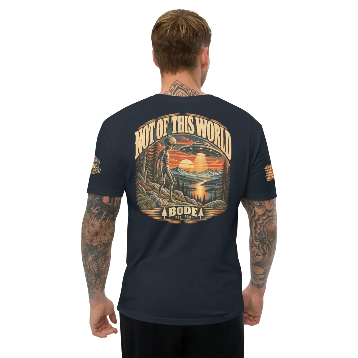 Not of This World - Alien, Midnight Navy, back, worn