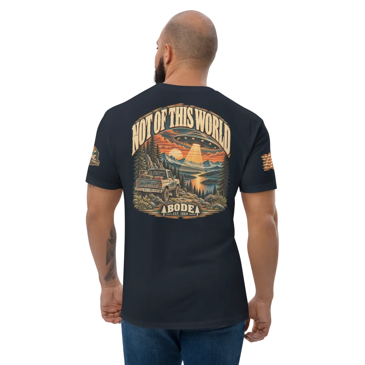 Not of This World - UFO, Midnight Navy, back, worn