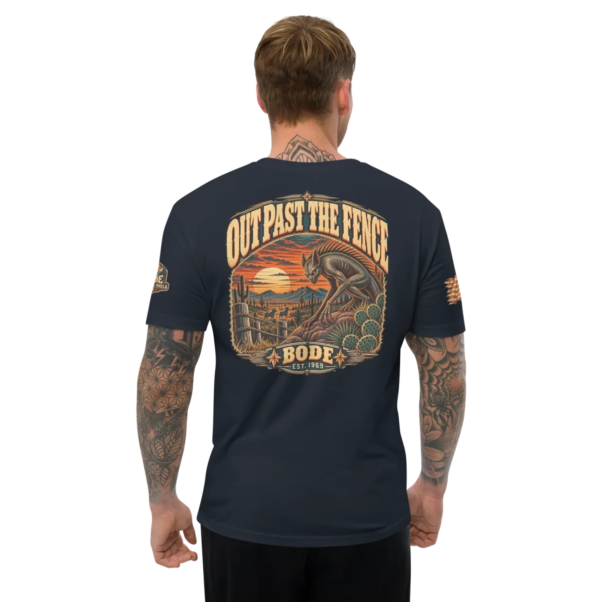 Out Past the Fence, Midnight Navy, back, worn