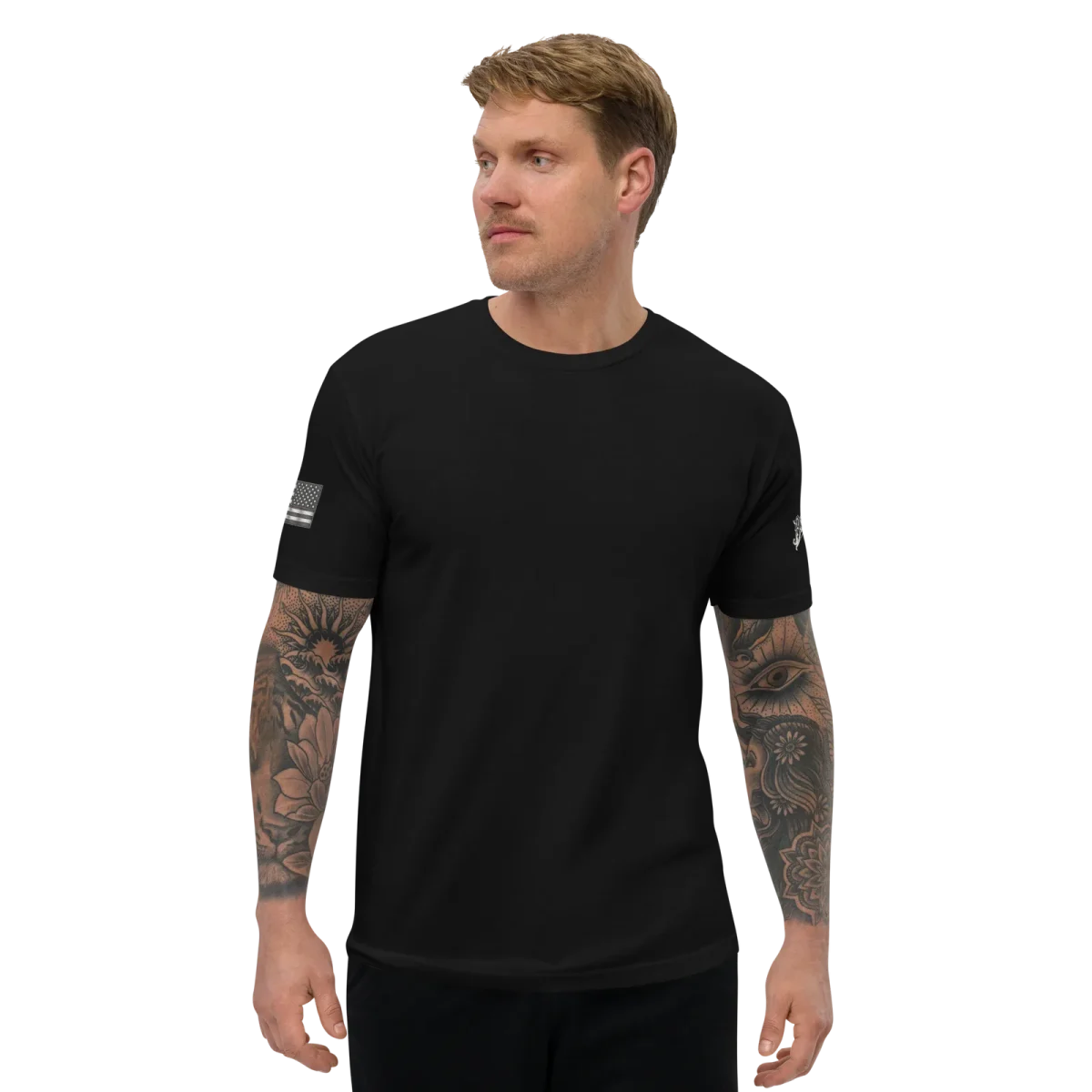Strength Through Adversity, Black, front, worn